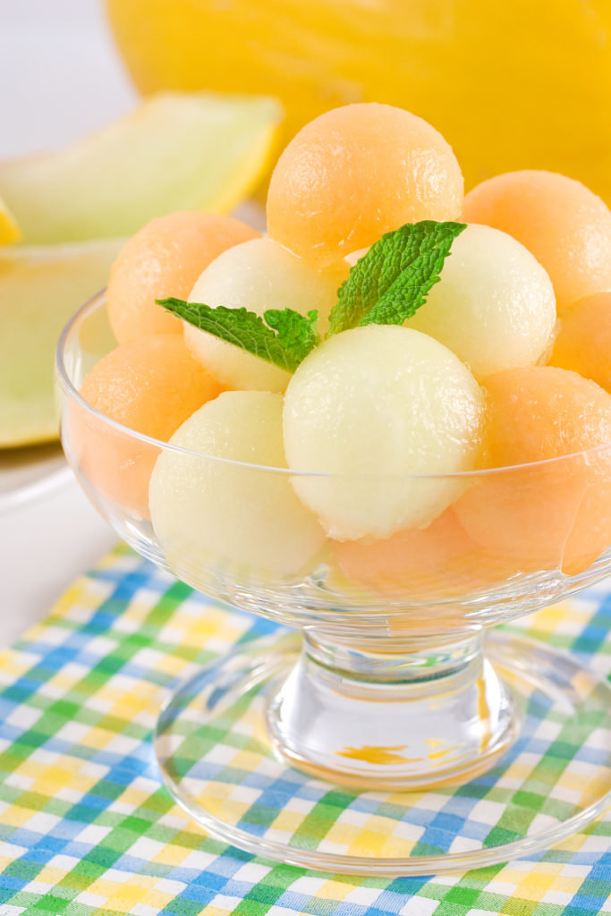 Cube Cantaloupe Melon for a refreshing snack