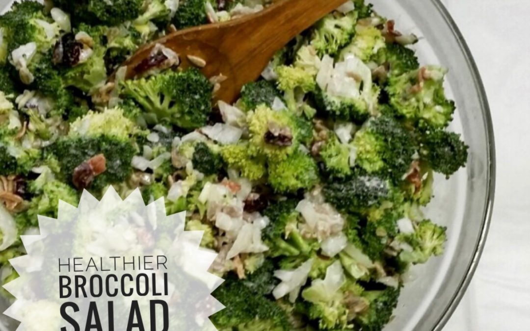 An easy recipe for making a low fat broccoli salad