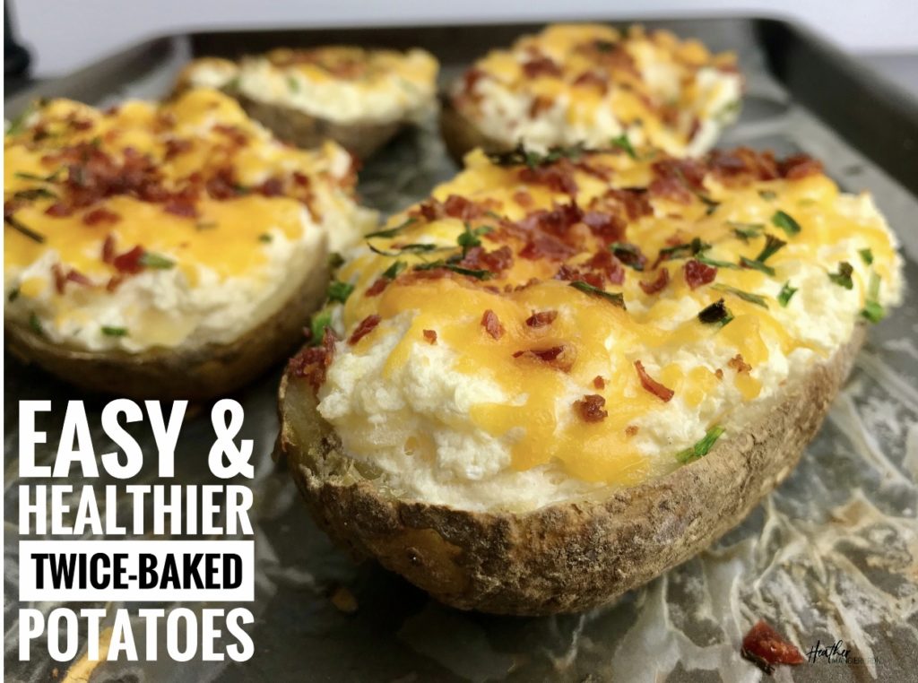 Easy and healthy twice baked potatoes made with fat free sour cream and callorie and fat controlled