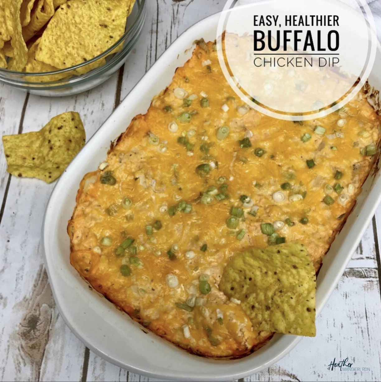 Easy, Healthier Buffalo Chicken Dip - Heather Mangieri Nutrition
