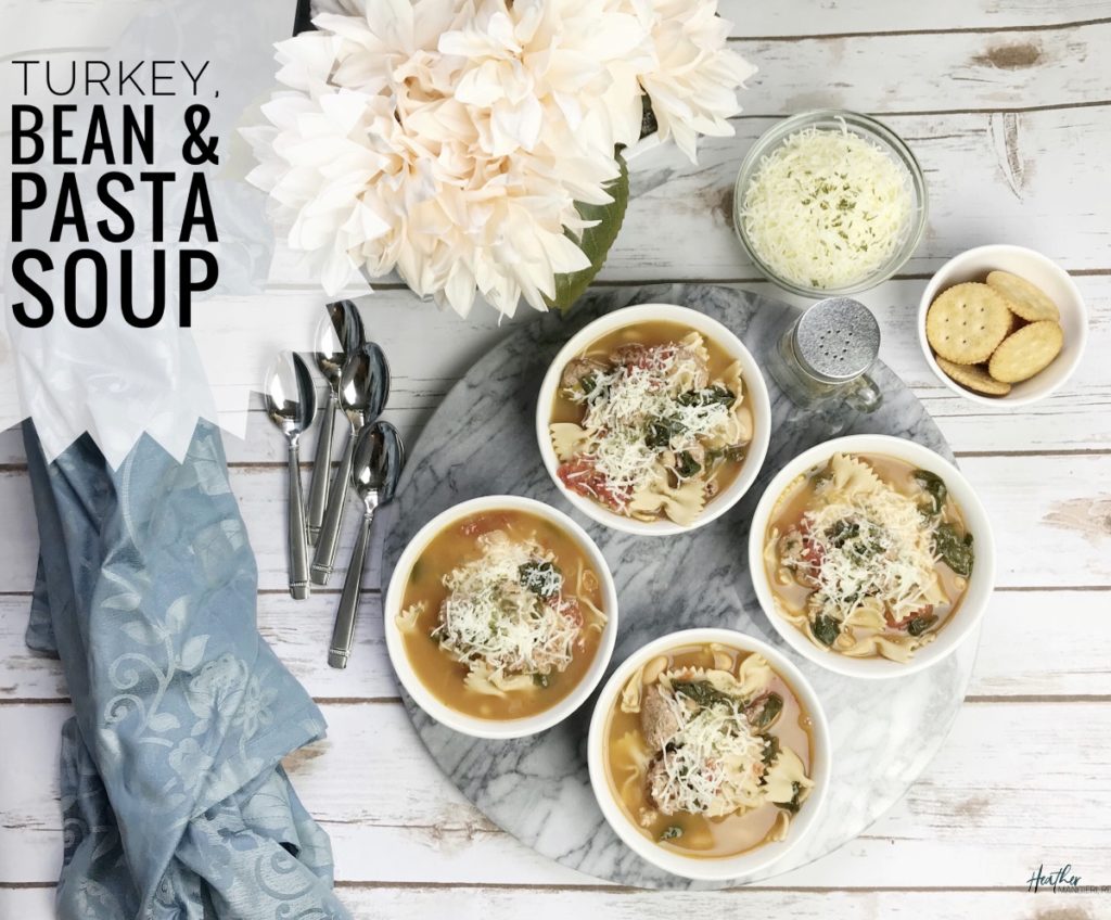 This turkey, bean and pasta soup is packed with lean protein, healthy carbohydrates and lots of phytonutrients. It’s a perfect meal to eat as a family and it’s great re-heated.