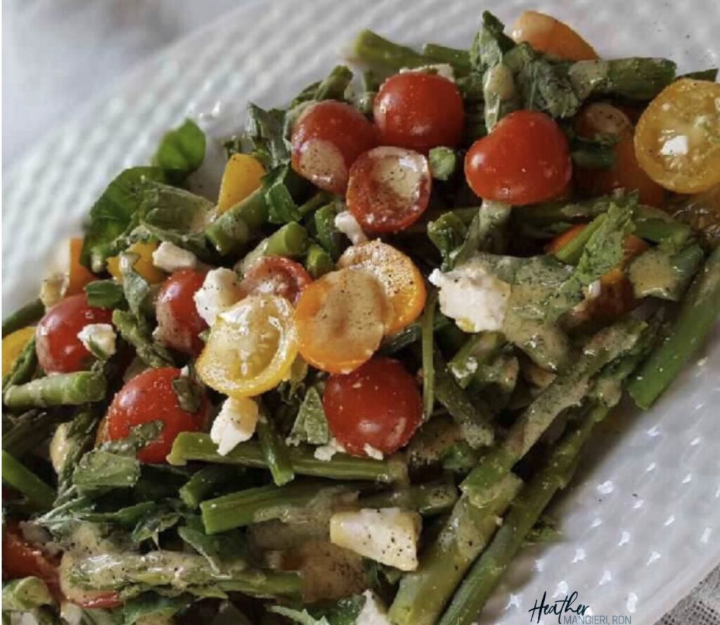 Tri-Colored Tomato and Asparagus Salad Perfect For Summer Party or Picnics