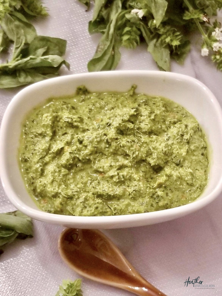 This homemade basil pesto is packed full of flavor and the perfect way to add freshness to pasta, pizza, sandwiches, chicken or shrimp.