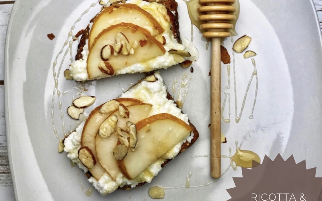 Ricotta and Pear on Pumpernickel
