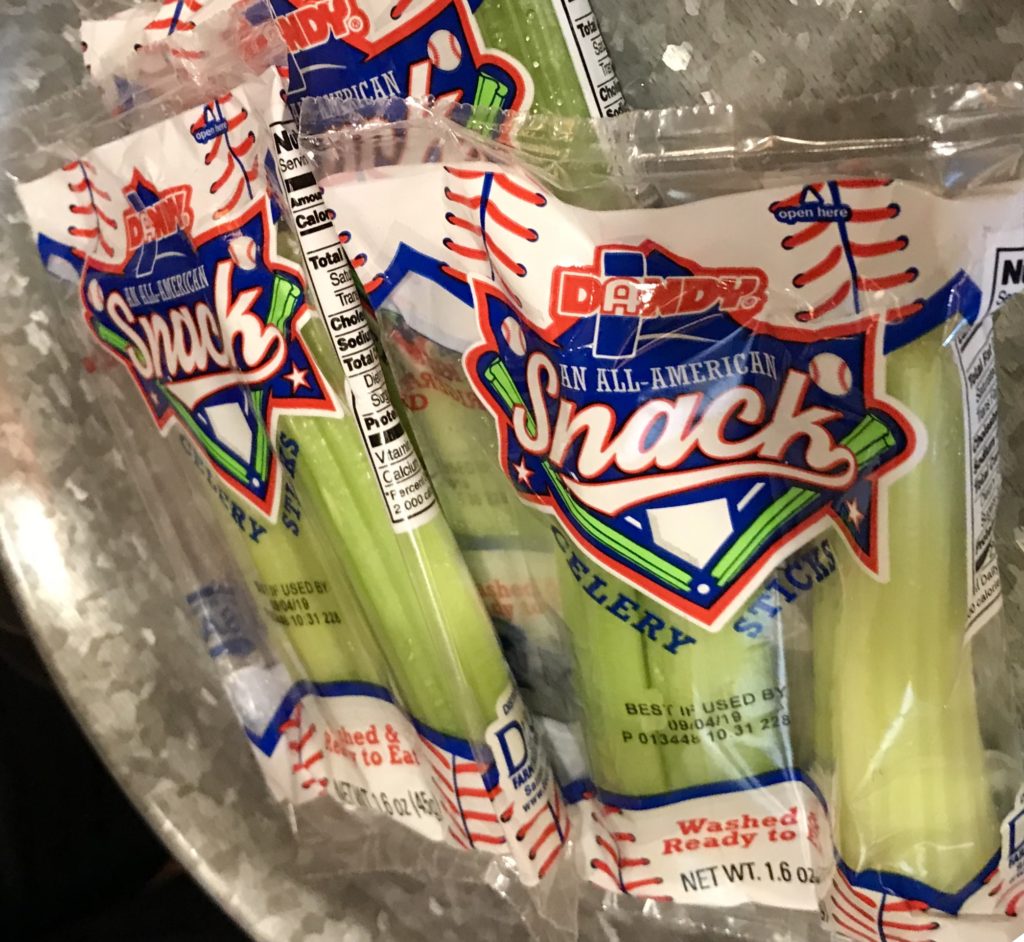 Packaged celery for school service - we learned new, innovative ways that produce is being grown and packaged specifically for food service establishments.