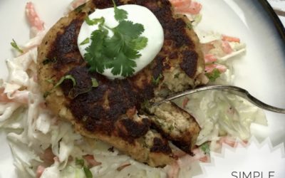 Simple Salmon Burgers with Slaw