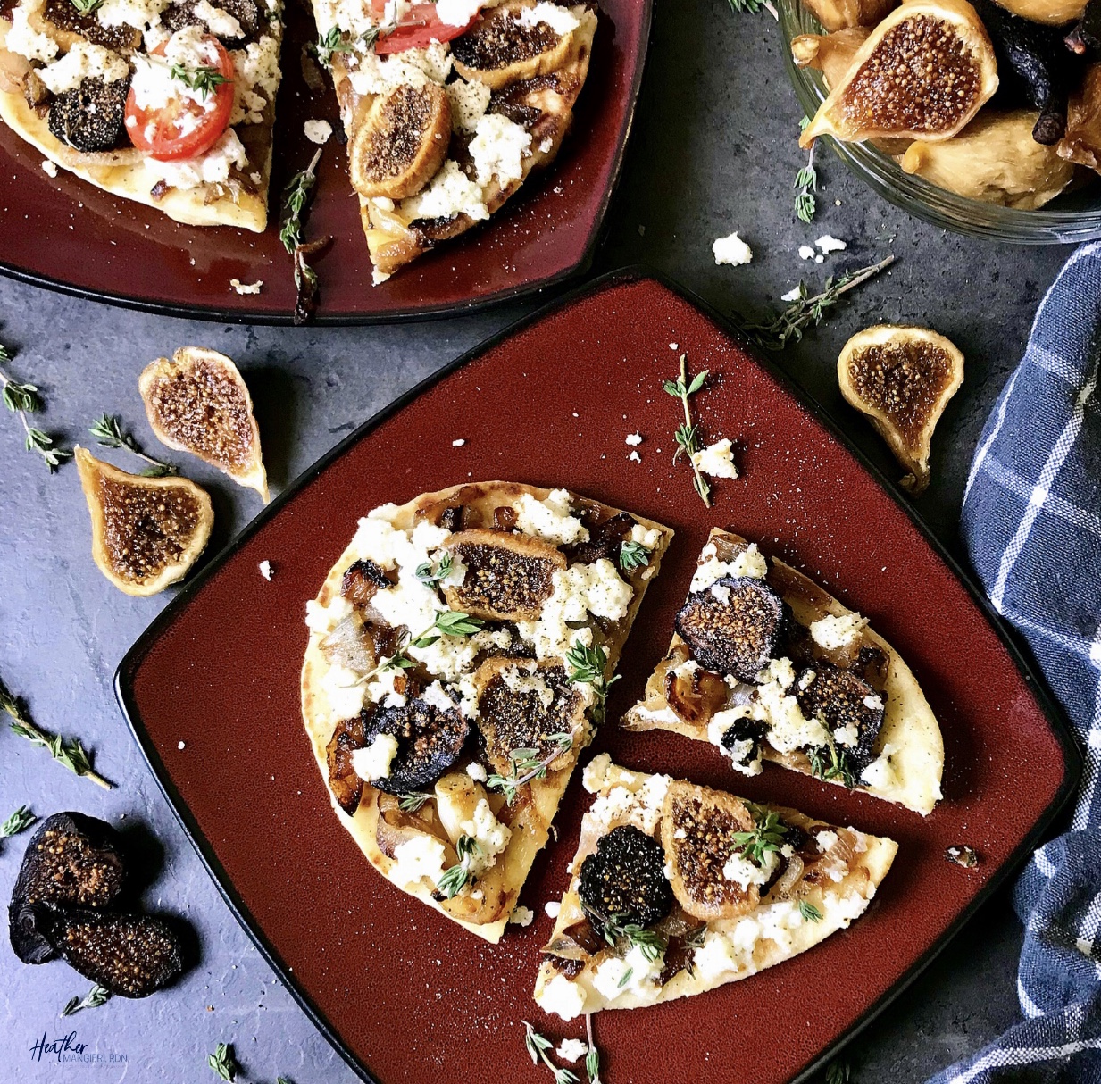 Figs, Caramelized Onions & Ricotta Flatbread Heather Mangieri Nutrition