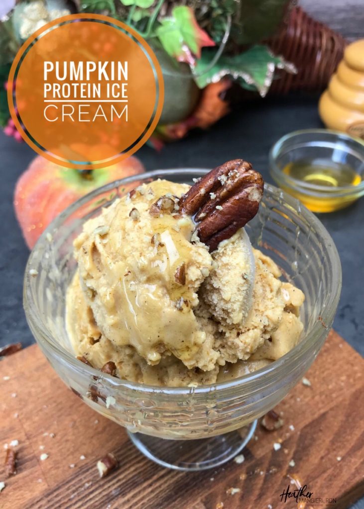 This low-fat, lower calorie pumpkin protein ice cream is the perfect fall treat