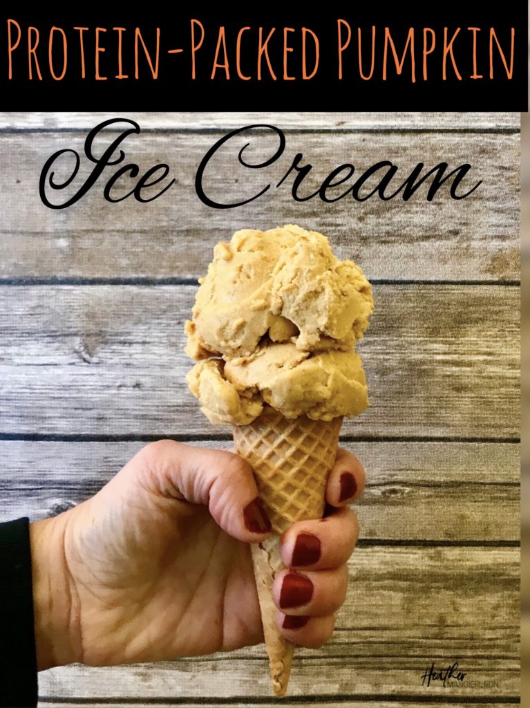 Low-fat, Lower Calorie Pumpkin Protein Ice Cream is a perfect fall treat