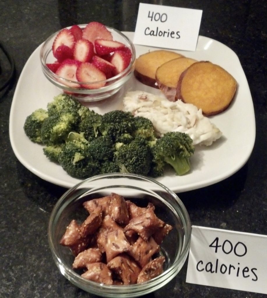 This post gives examples of what 400 calories looks like for both healthy and unhealthy meals and snacks