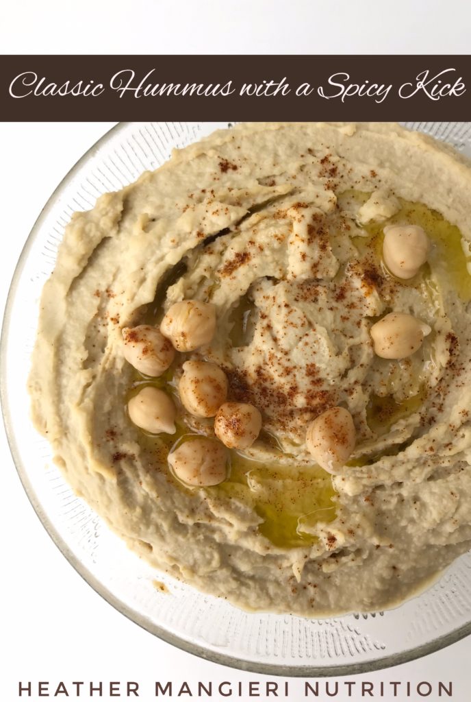 This post talks about what is hummus, is hummus healthy and how to make hummus. A classic recipe for hummus with a spicy kick.