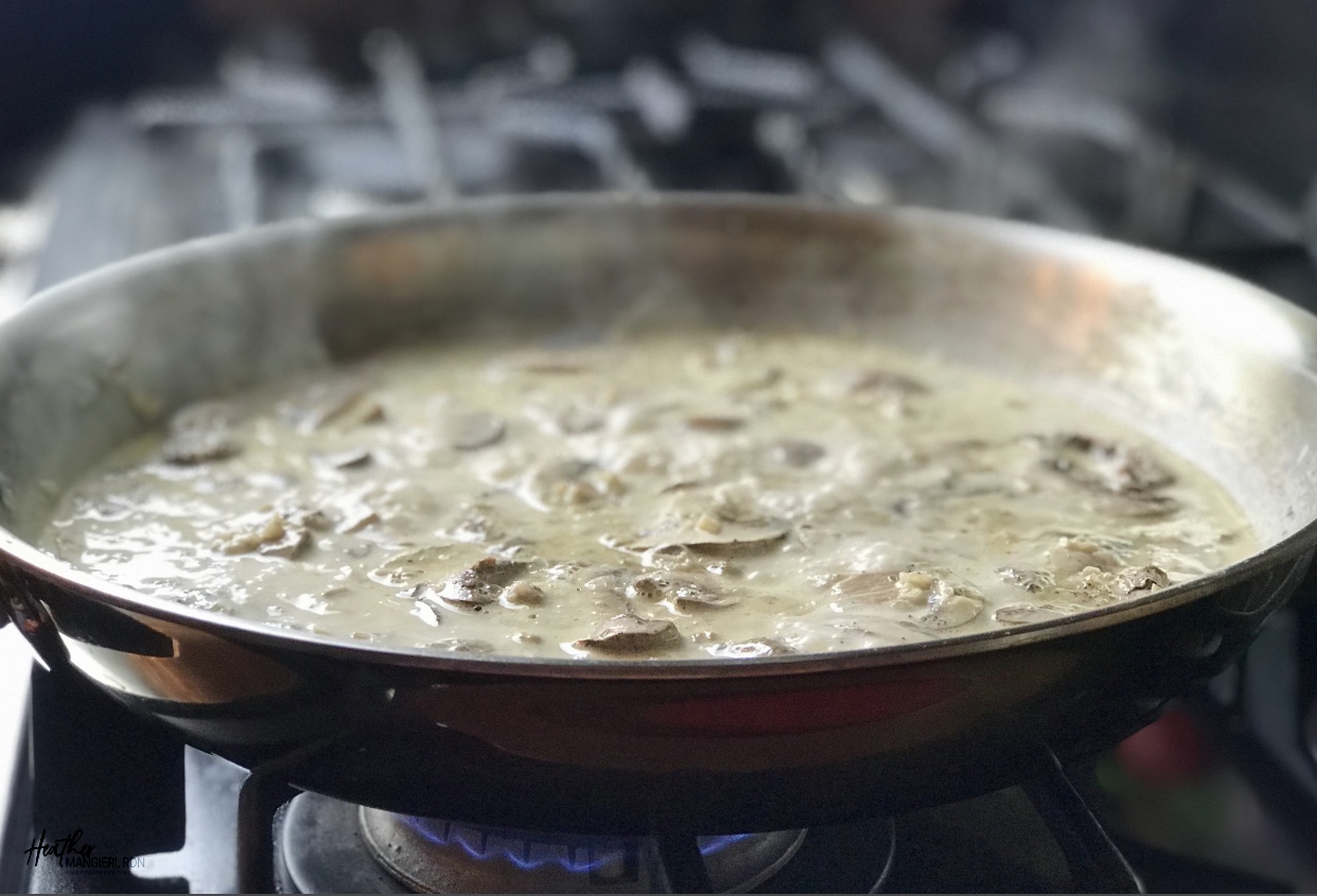 Pan-Seared Salmon with Creamy Mushroom & Garlic Sauce - Heather