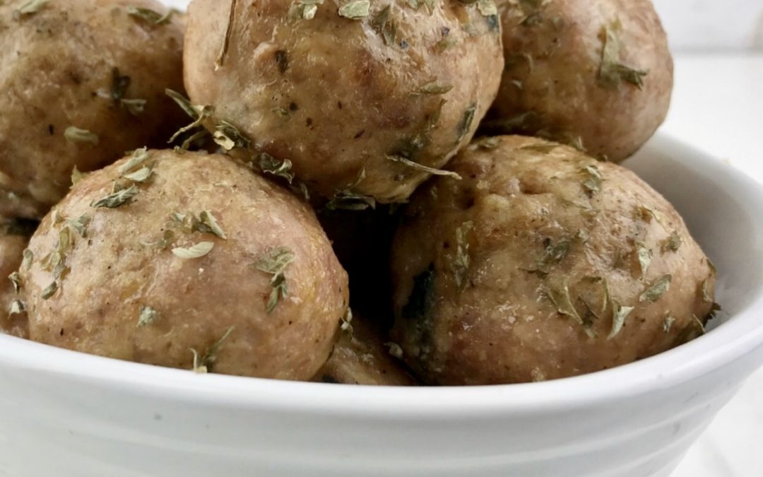 These basic turkey meatballs are easy to make and can be frozen, then re-heated for a quick meal or snack. Make them in bulk, then use them to make one of the 10 different dinners ideas.