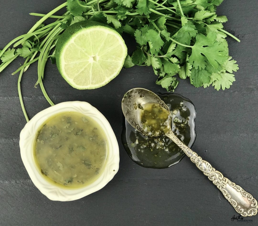 Homemade Lime Cilantro Vinaigrette (Recipe) Heather Mangieri Nutrition
