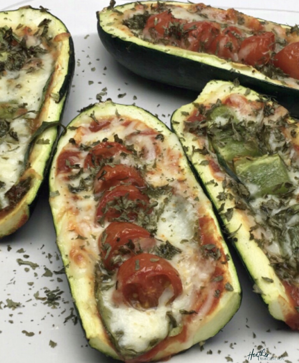 Zucchini Pizza Boats | Heather Mangieri Nutrition