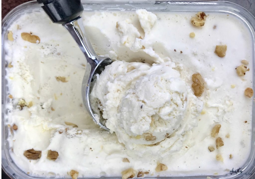 This creamy maple walnut protein ice cream is made healthier than traditional recipes, with fewer grams of fat and 5 grams of protein per serving – a sweet treat for any time of day