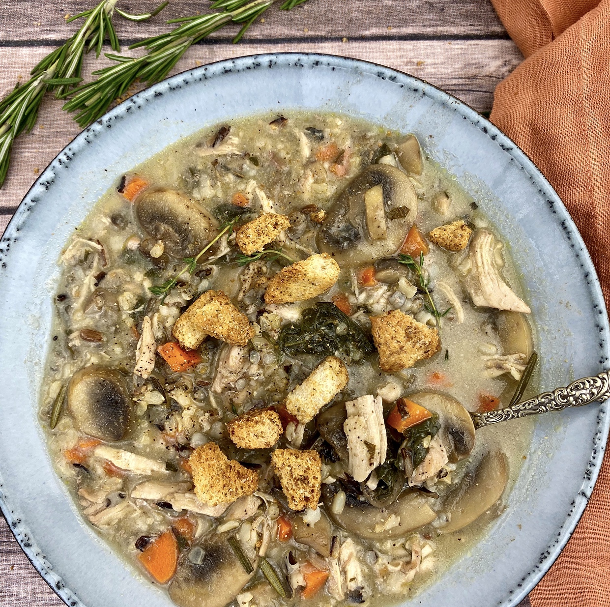 Cream Of Chicken And Mushroom Soup With Wild Rice Heather Mangieri Nutrition
