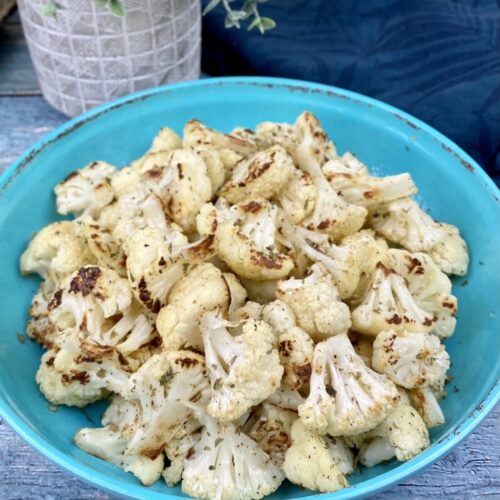 This easy, oven-roasted cauliflower is super simple to make and will have the entire family loving this nutritious vegetable. Just one serving provides 6 grams of fiber, 100% of the daily value for vitamin C and is an excellent source of folate, potassium and vitamins