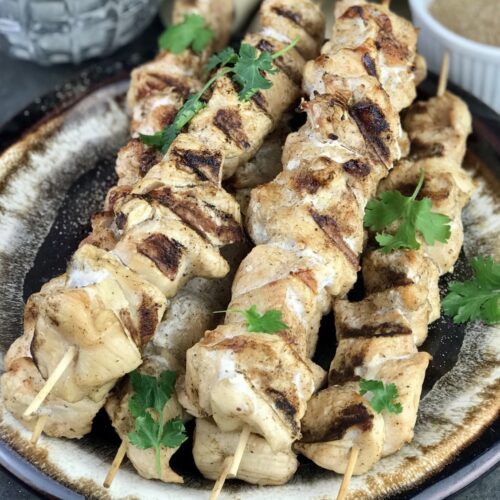 A photo of the recipe - Jerk Chicken Skewers on the grill