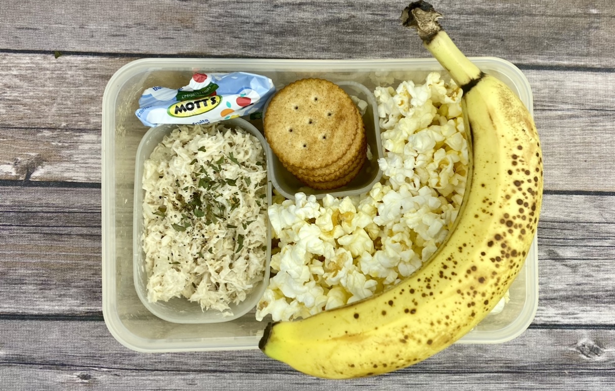 Tuna Crackers and sides - school lunch