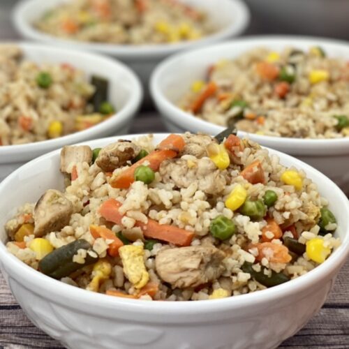 Photo of Easy Chicken Fried Rice in a Bowl