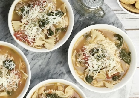 This is a photo of the Turkey Bean and Pasta Soup Recipe from the recipe provided.